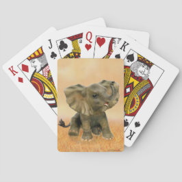 Vacker afrikansk babyelefant spel kort