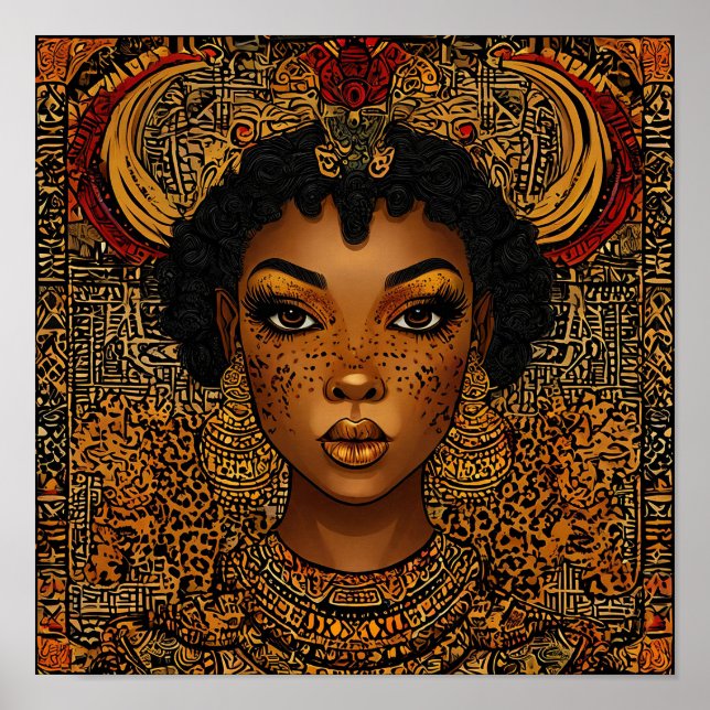 Vacker afrikansk kvinna poster (Framsidan)