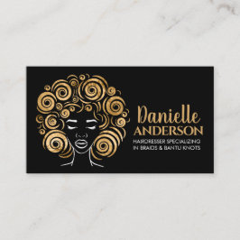 Vacker afrikansk Woman Silhouette Visitkort