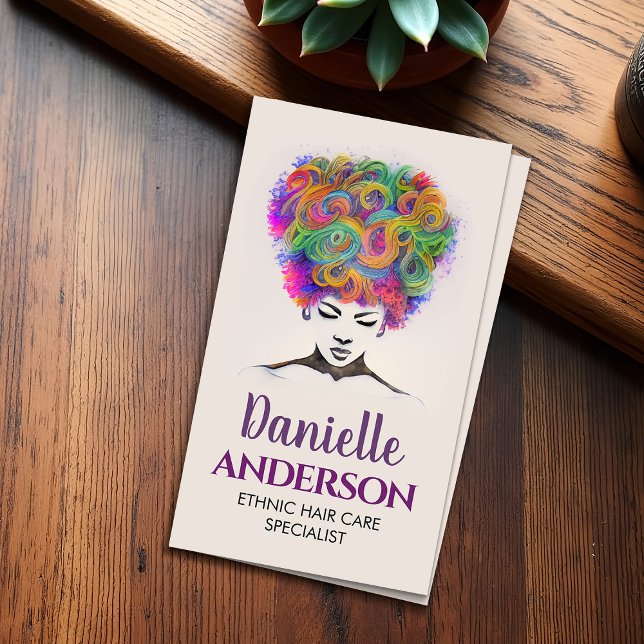 Vacker afrikansk Woman Silhouette Visitkort (Skapare uppladdad)