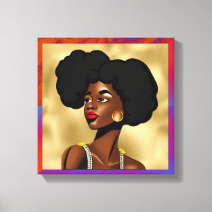 Vacker Afrocentric Stil Woman Canvastryck