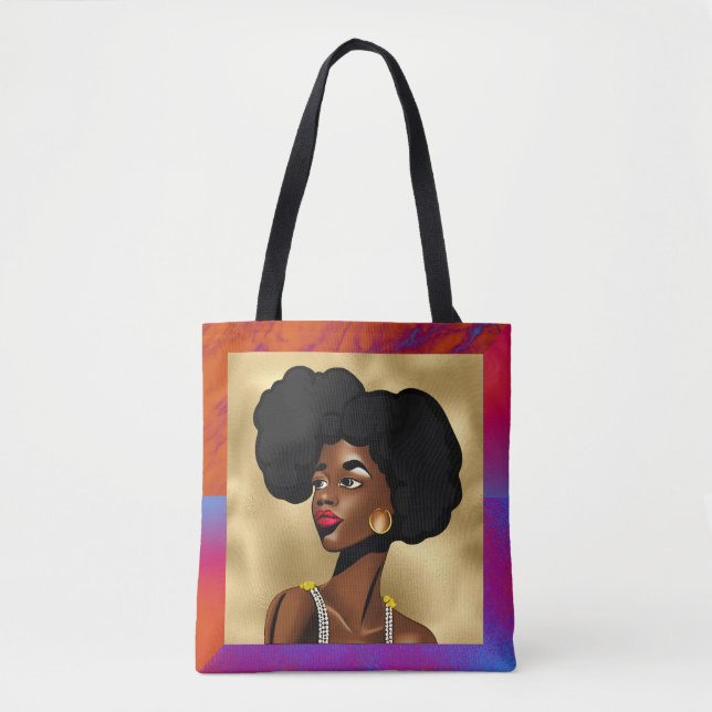 Vacker Afrocentric Stil Woman Tygkasse (Framsida)