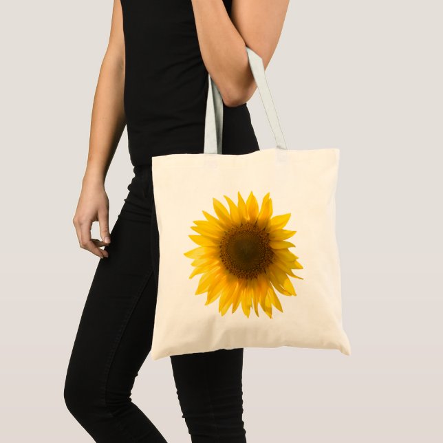 Vacker äkta solrosfoto minimalistiskt mönster tygkasse (Framsida (produkt))