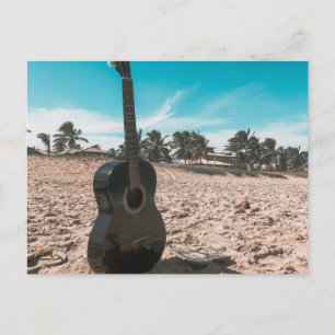 Vacker Akustisk Gitarr Vykort