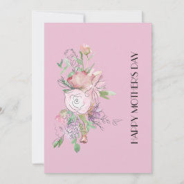Vacker akvarell blomma Glad mors dag-kort Julkort