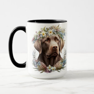 VACKER AKVARELL CHOKLADBROWN LABRADOR VALP MUGG