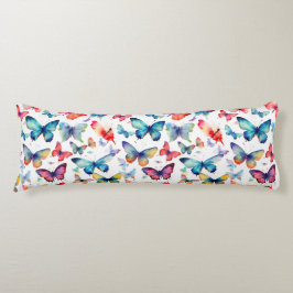 Vacker akvarell fjäril regnbåge mönster kroppskudde