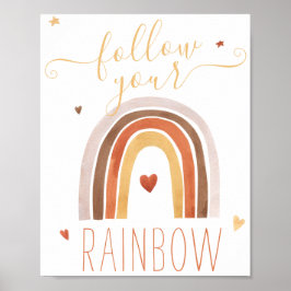 Vacker akvarell Följ din regnbåge  Poster