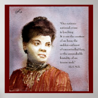 Vacker akvarell Ida B Wells & Citat Porträtt
