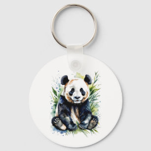 Vacker akvarell Panda Björn Nyckelring