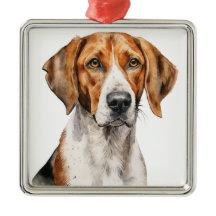 VACKER AKVARELL TRE FÄRGAD FOXHOUND HUND