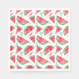 Vacker akvarell-vattenmelon pappersservett
