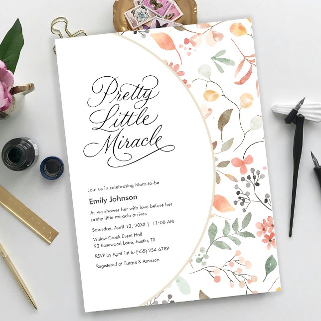 Vacker akvarell vildblomma baby shower inbjudningar (Pretty Watercolor Wildflower Baby Shower Invitation)
