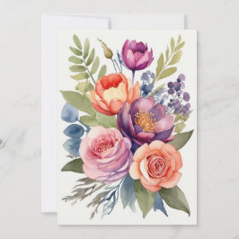 Vacker akvarellblomma Blomsterarrangemang Bukett Julkort