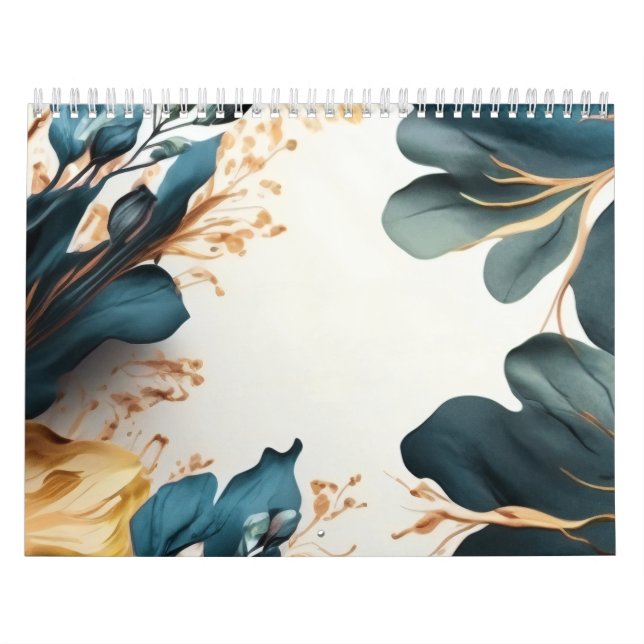 Vacker akvarellblomma kalender (Omslag)