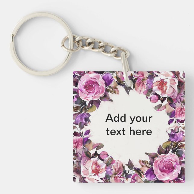 Vacker akvarellblommig kant (Framsidan)