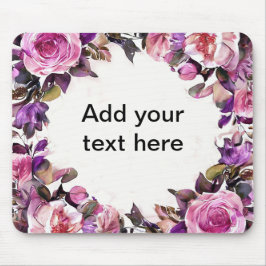 Vacker akvarellblommig kant musmatta