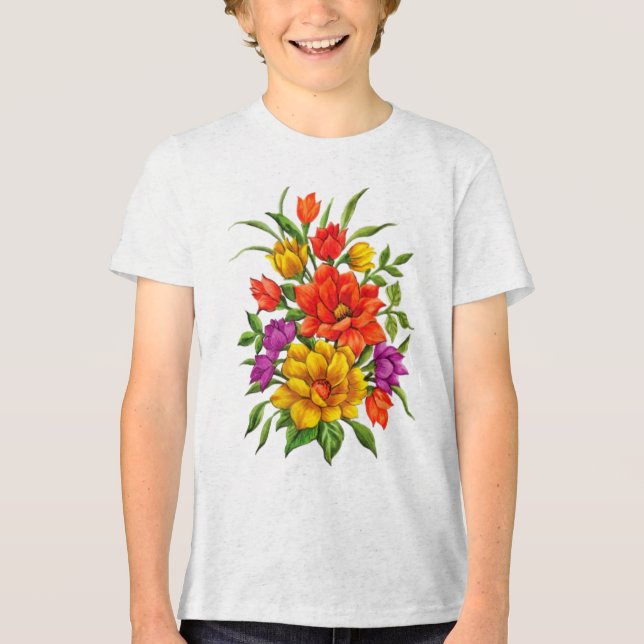 Vacker akvarellbukett med blommor-34123 t shirt (Framsida)