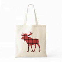 Vacker Älg Röd och Svart Rutig Tartan Mönster