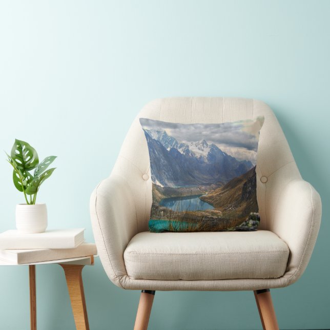 Vacker alpin bergsbild kudde (Stol)