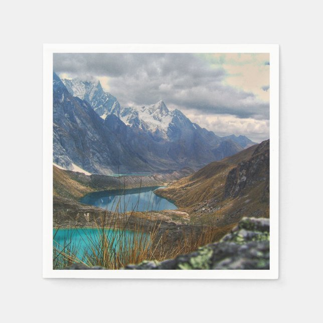 Vacker alpin bergsbild pappersservett (Framsidan)