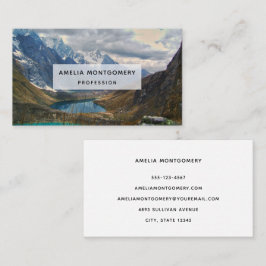 Vacker alpin bergsbild visitkort
