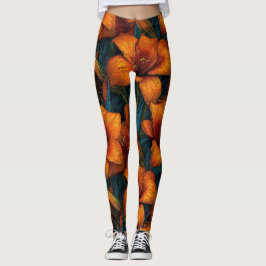 Vacker Amaryllis Kronblad Viktlyftning Cardio Leggings