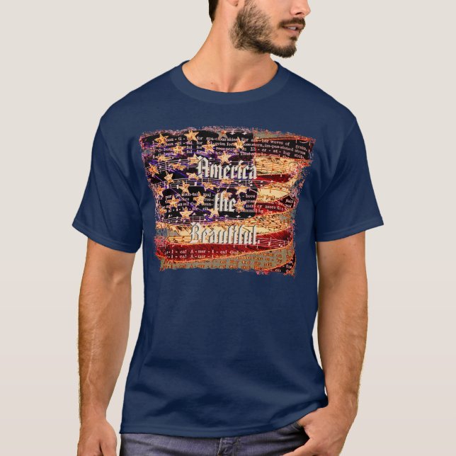 Vacker Amerika, Flotta, Patriotisk herr-T-shirt T Shirt (Framsida)
