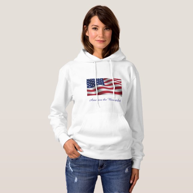Vacker Amerika-hoodie sweatshirt T-shirt (Hel framsida)