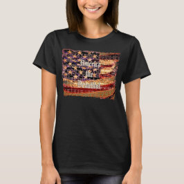 Vacker Amerika, svart, patriotisk damt-shirt T Shirt