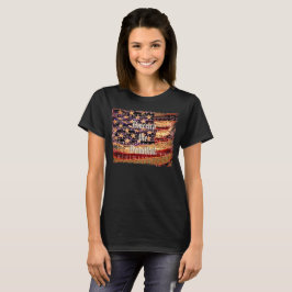 Vacker Amerika, svart, patriotisk damt-shirt T Shirt