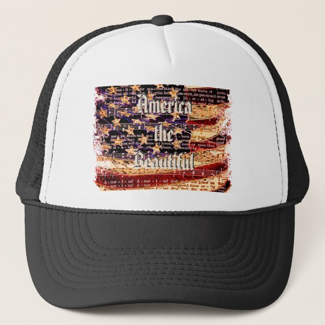 Vacker Amerika-WBK Patriotisk Hatt Keps (Framsida)