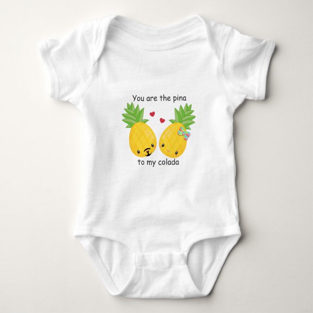 Vacker Ananas Tropical Pina Colada Romantisk T Shirt (Framsida)