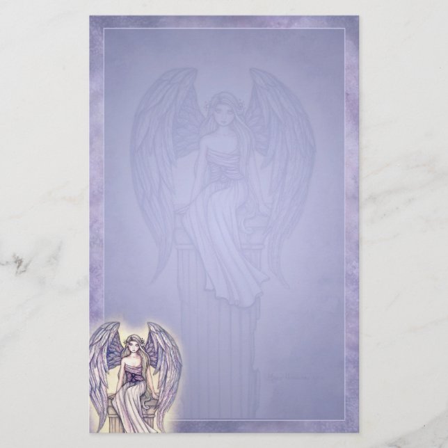 Vacker Angel Stationery Periwinkle Blue Brevpapper (Framsida)