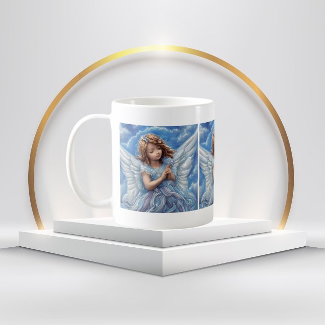 vacker Angelblå klänning och vingar Kaffemugg (Skapare uppladdad)