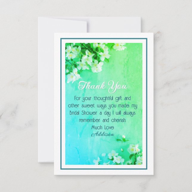 Vacker anpassad bröllopsfest tack kort (Framsida)