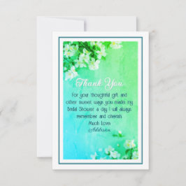 Vacker anpassad bröllopsfest tack kort