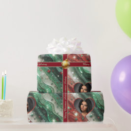 Vacker anpassad familjefoto jul presentpapper