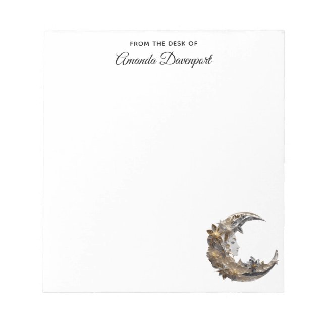 Vacker Ansikte i Måne Anteckningsblock (Framsida)