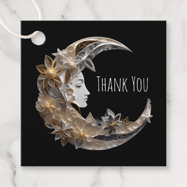 Vacker Ansikte i Måne Gåvor Etiketter (Framsida)