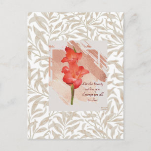 Vacker apelsinblommig bladram Canvas vykort
