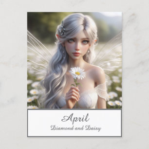Vacker April Fairy i Daisy vykort