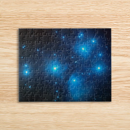 Vacker Aqua Blå Pleiaderna Celestial Foto Pussel