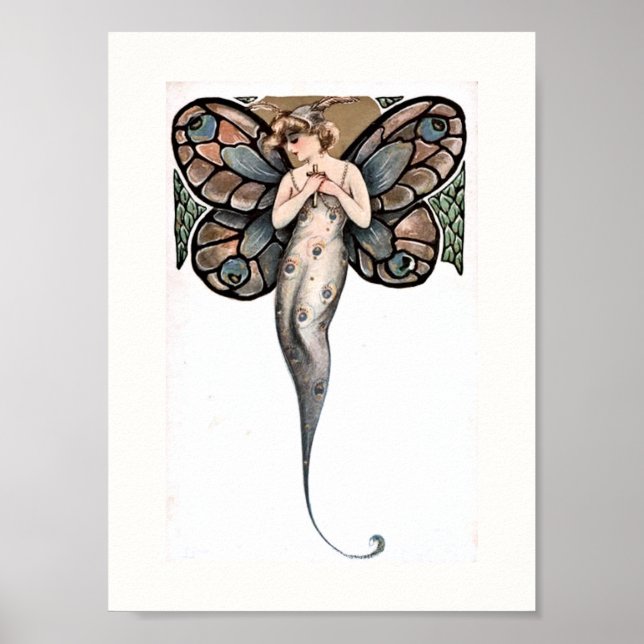 Vacker Art Deco Butterfly Fairy Poster (Framsidan)