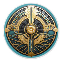 Vacker Art Deco Elegant Guld Turcos