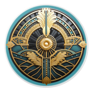 Vacker Art Deco Elegant Guld Turcos Knopp