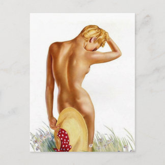 Vacker Art Deco pin up flicka vykort