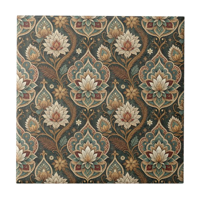 Vacker Art Nouveau blomster väggdekoration mönster Kakelplatta (Framsidan)