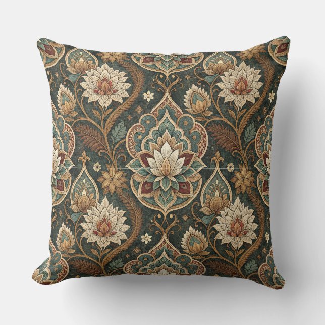 Vacker Art Nouveau blomster väggdekoration mönster Kudde (Framsida)