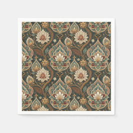 Vacker Art Nouveau blomster väggdekoration mönster Pappersservett